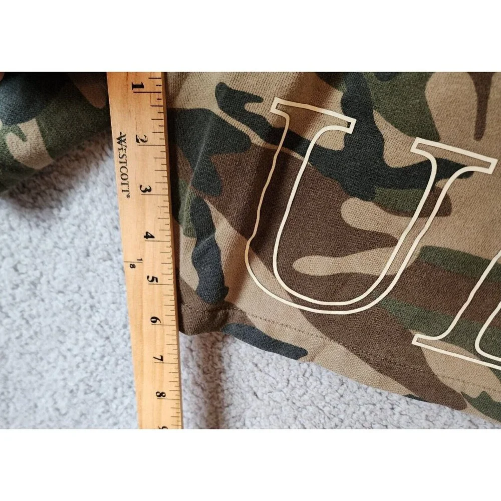 True Religion Camo Spellout Drawstring Basketball‎ Knit Shorts Size XL 36 Waist